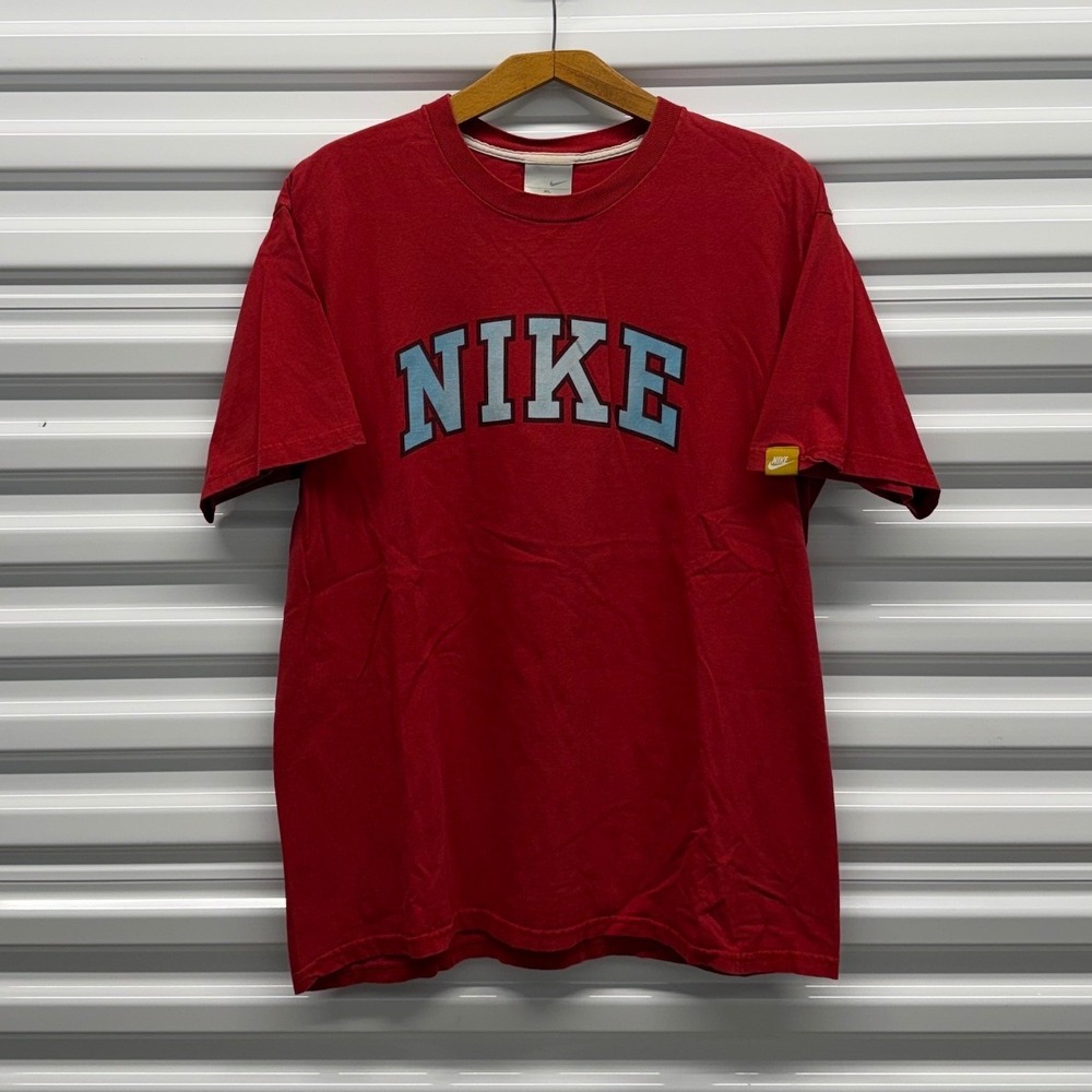 Vintage y2k Nike Silver Tag Spell Out Letters Red Mens XL Shirt